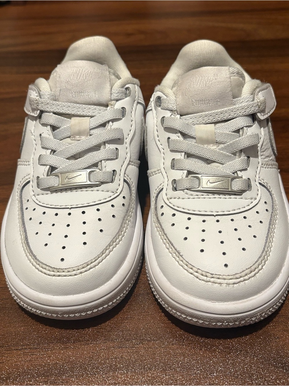 Nike Kids White Low-Top Sneakers with Grey Accents